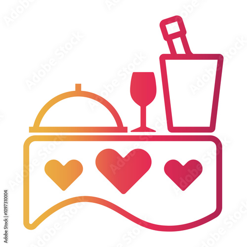 dish Line Gradient Icon