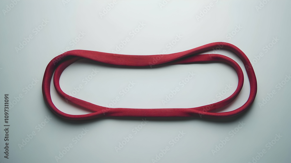 Red fabric resistance band on white background. Red fabric resistance band on white background.