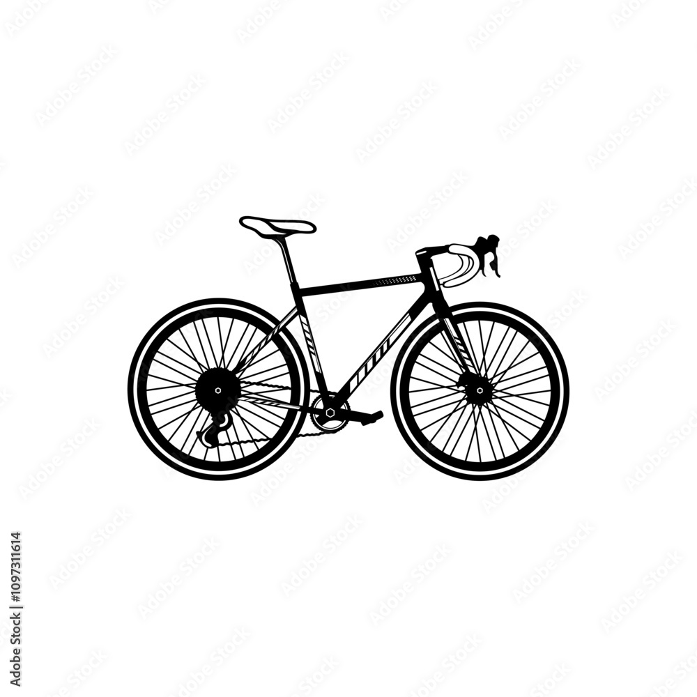 black racing bike side view black and white line art vector black racing bike side view black and white line art vector