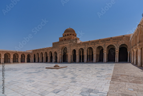 The Mosque of Sidi Uqba seen from the inside towards the inner courtyard photo