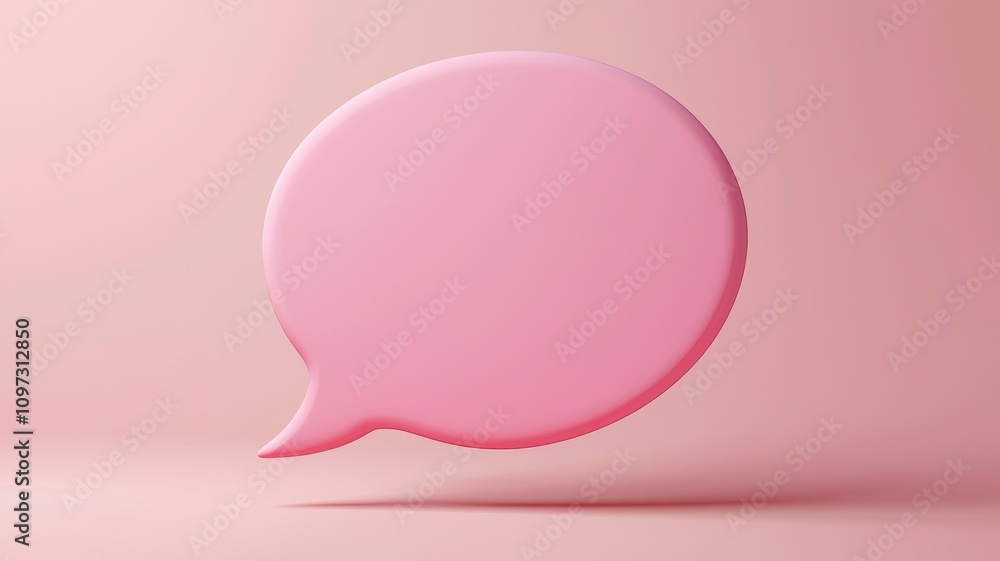 A simple pink speech bubble on a pastel background, suggesting communication, dialogue, or expression. A simple pink speech bubble on a pastel background, suggesting communication, dialogue, or expression.