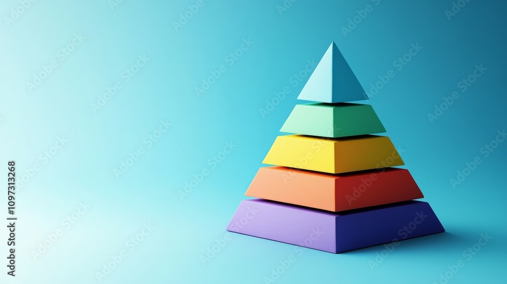 Vibrant multicolor pyramid design with geometric Vibrant multicolor pyramid design with geometric