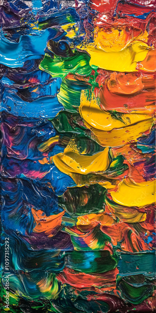 Fototapeta premium psychedelic iridescent shiny oil pattern with bright colors