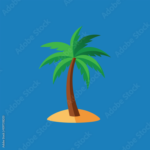 Beach coconut tree vector