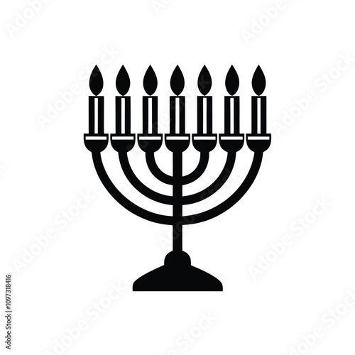 Hanukkah Menorah silhouette vector