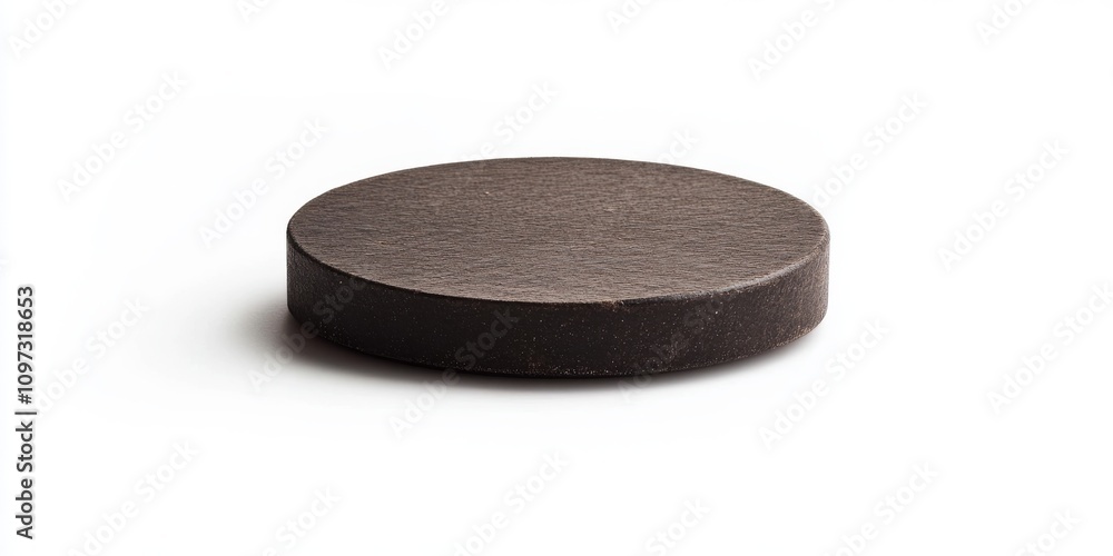 round, dark object with smooth surface, isolated on white round, dark object with smooth surface, isolated on white
