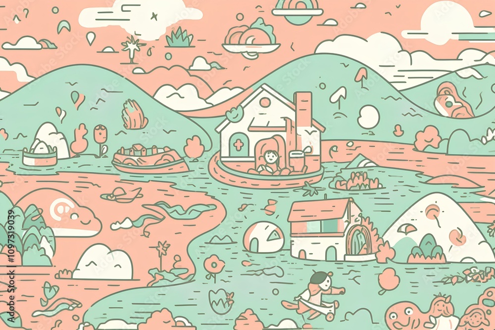 Obraz premium seamless pattern with houses