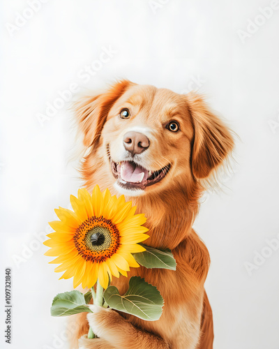 Whimsical and Playful Dog, Featuring Dynamic Compositions, Cheerful Themes, and Versatile Layouts for Text Placement photo