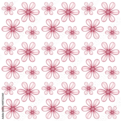 seamless pattern with pink flowers