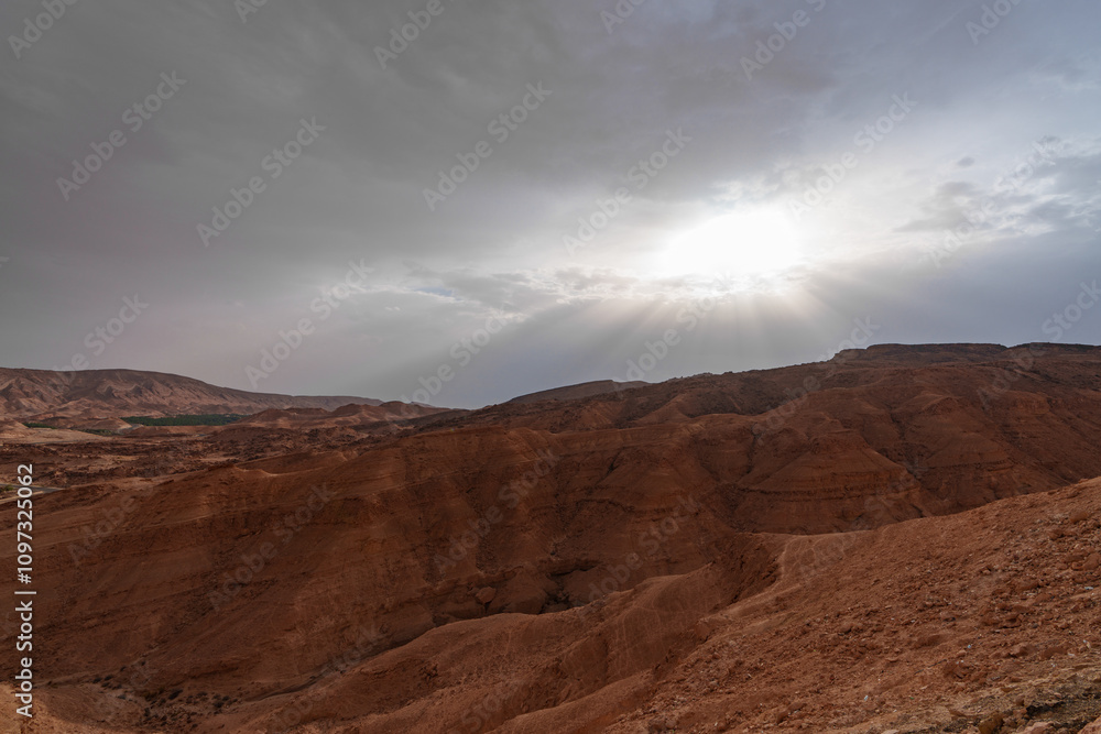 View of the mountainous part of the rocky desert View of the mountainous part of the rocky desert