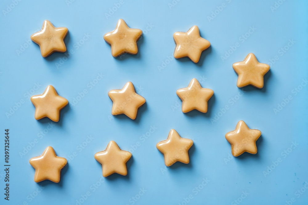 Confetti in the shape of golden stars Confetti in the shape of golden stars