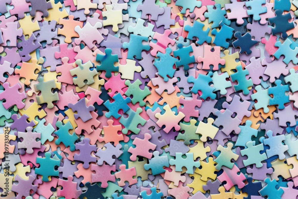 Colorful jigsaw puzzle pieces scattered randomly across the surface, creating a vibrant and playful texture. Ideal for concepts of problem-solving and creativity. Colorful jigsaw puzzle pieces scattered randomly across the surface, creating a vibrant and playful texture. Ideal for concepts of problem-solving and creativity.