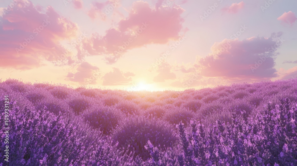 A breathtaking lavender field under a pastel sunset, showcasing vibrant purple flowers and a serene sky filled with soft clouds. A breathtaking lavender field under a pastel sunset, showcasing vibrant purple flowers and a serene sky filled with soft clouds.