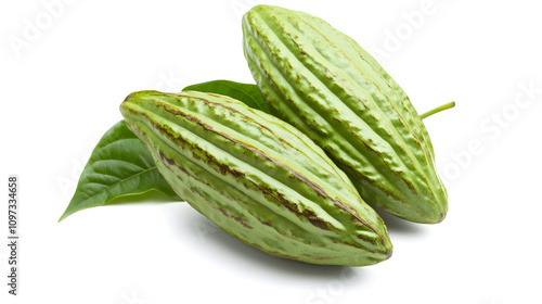 Wallpaper Mural Two cocoa pods on a leaf: A natural sweetness in every bite Torontodigital.ca