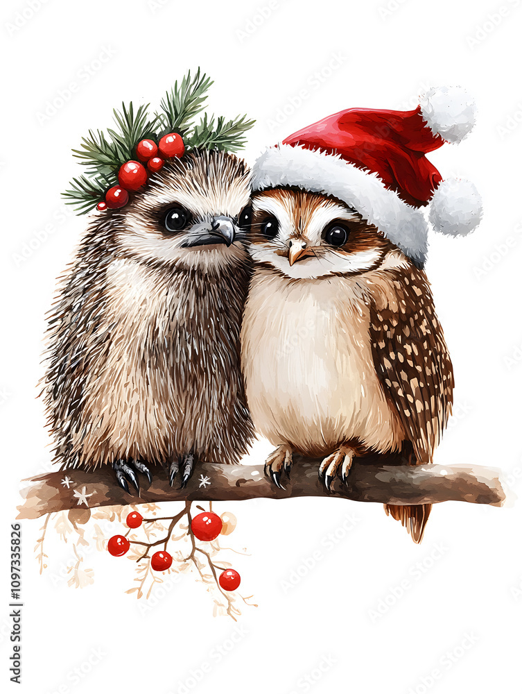 Obraz premium A cozy Christmas party scene with beautifully wrapped gifts, festive lights and traditional decorations.