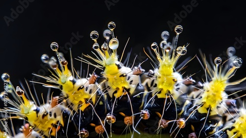 a close up view of chaetae on a caterpillar or incense  photo