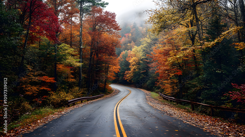 Obraz premium A road of travel through unique landscapes. Landmarks by road by car through nature and a passion for traveling around the world