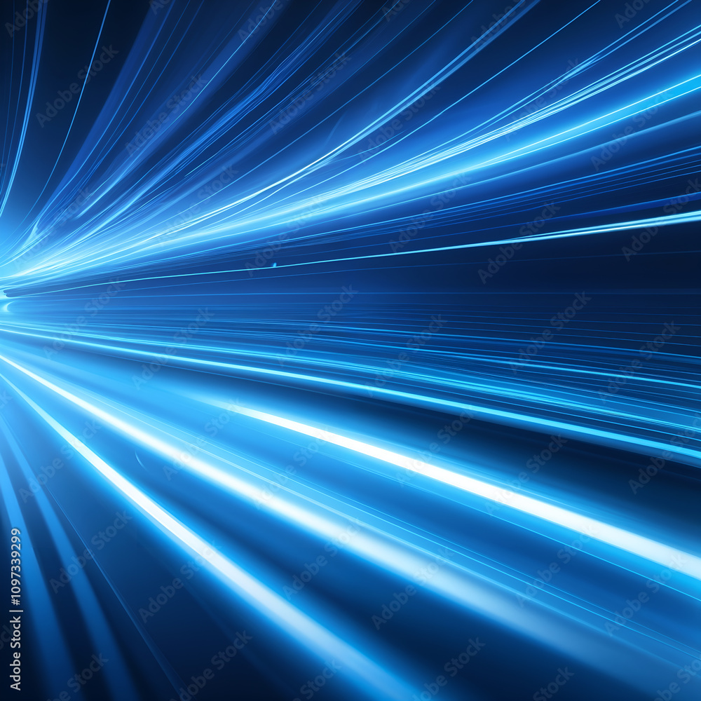 Bright blue light trails curving on a black background, evoking a sense of speed and technology. Perfect for modern and futuristic designs. Generative AI Bright blue light trails curving on a black background, evoking a sense of speed and technology. Perfect for modern and futuristic designs. Generative AI