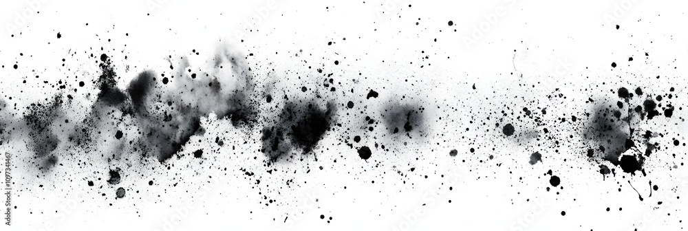 Art Abstract grain black and white watercolor dot blot painting . Copy space grunge texture horizontal background Art Abstract grain black and white watercolor dot blot painting . Copy space grunge texture horizontal background