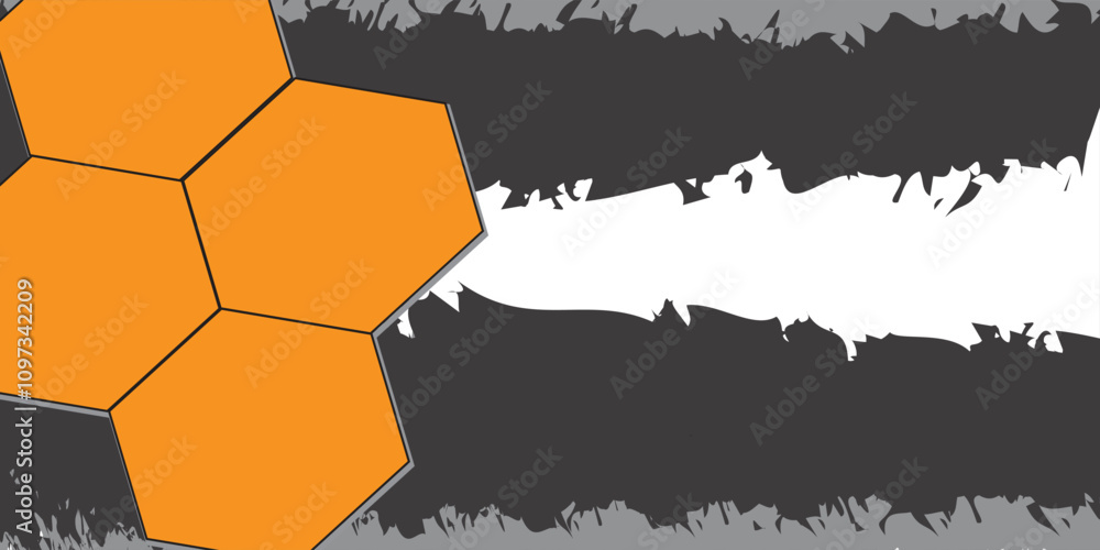 Fototapeta premium T-shirt sport design template with geometric hexagon pattern on grunge background for soccer jersey. Sports uniform in front view. Artificial shirts for sports