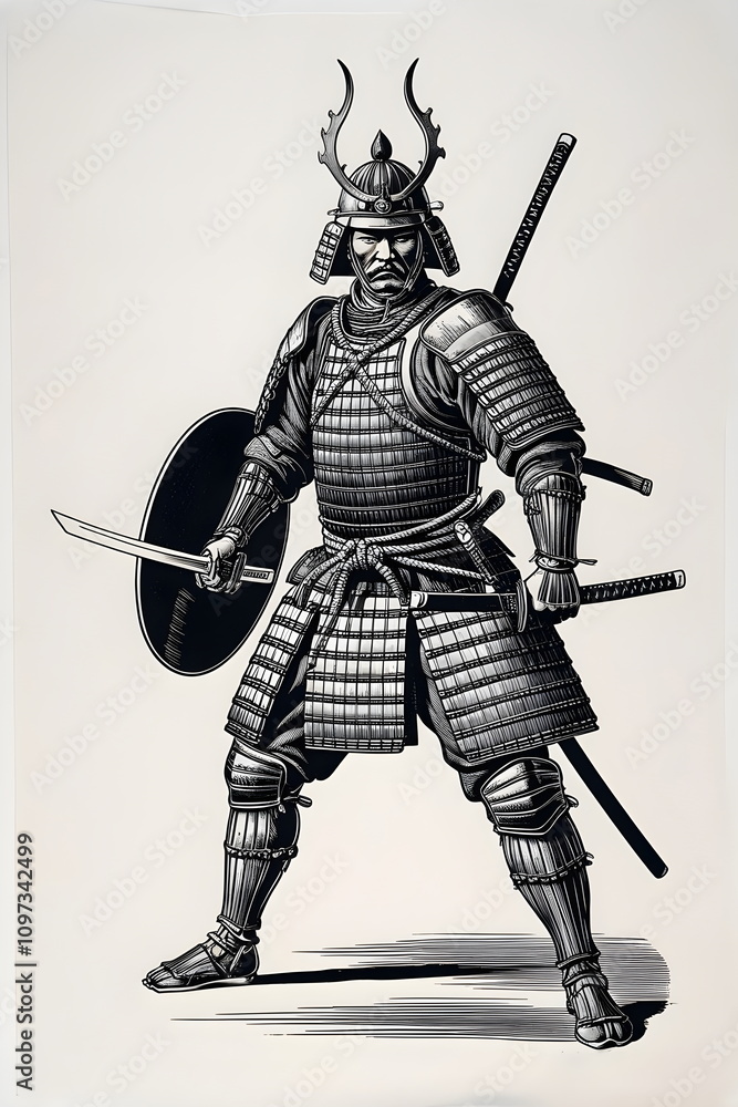 Samurai Valor: Bold Monochrome Art of a Warrior Samurai Valor: Bold Monochrome Art of a Warrior