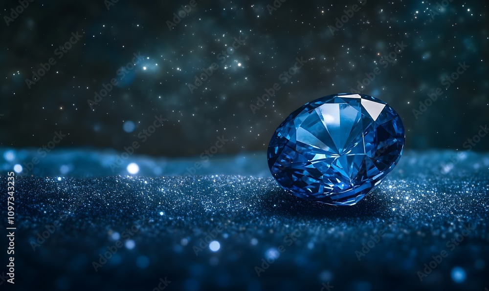 Sparkling blue gemstone on dark glitter. Sparkling blue gemstone on dark glitter.