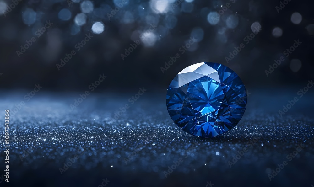Sparkling blue gemstone on dark surface. (1) Sparkling blue gemstone on dark surface. (1)