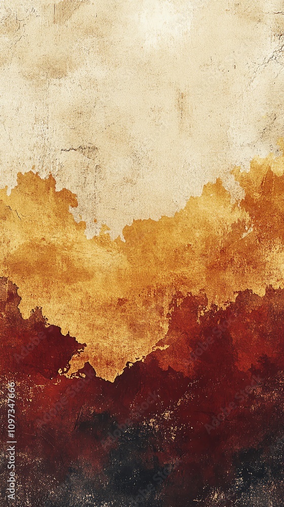 Fototapeta premium Abstract textured background with warm hues of orange, brown, and cream.