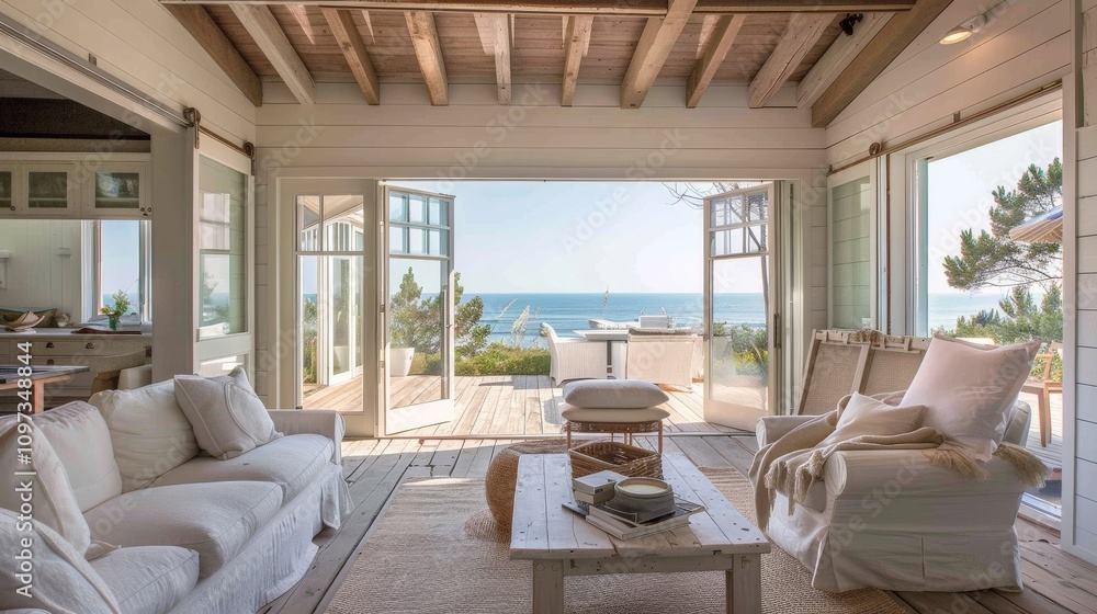 Quaint beach house with ocean views and breezy interiors Quaint beach house with ocean views and breezy interiors