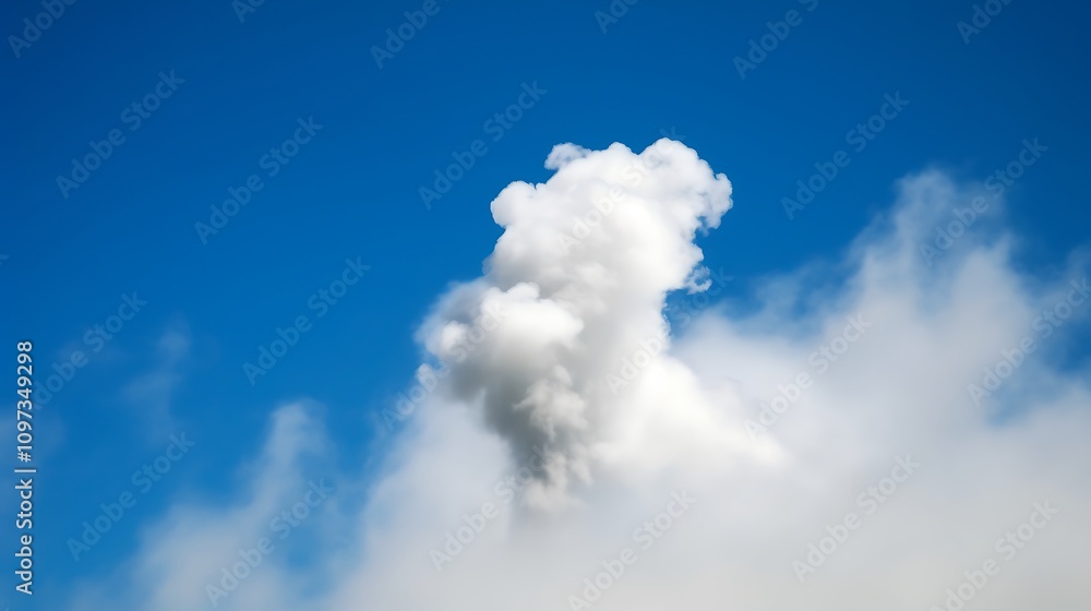 Single Puffy White Cloud Against Blue Sky Single Puffy White Cloud Against Blue Sky