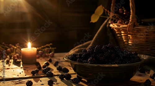 an image of a bowl of freshly picked black peppers  photo