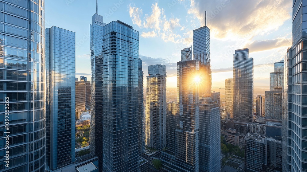 Obraz premium nice building theme for downtown wallpaper