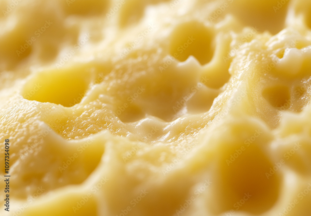 Close-up of macaroni and cheese showing the texture of the smooth yellow curds Close-up of macaroni and cheese showing the texture of the smooth yellow curds