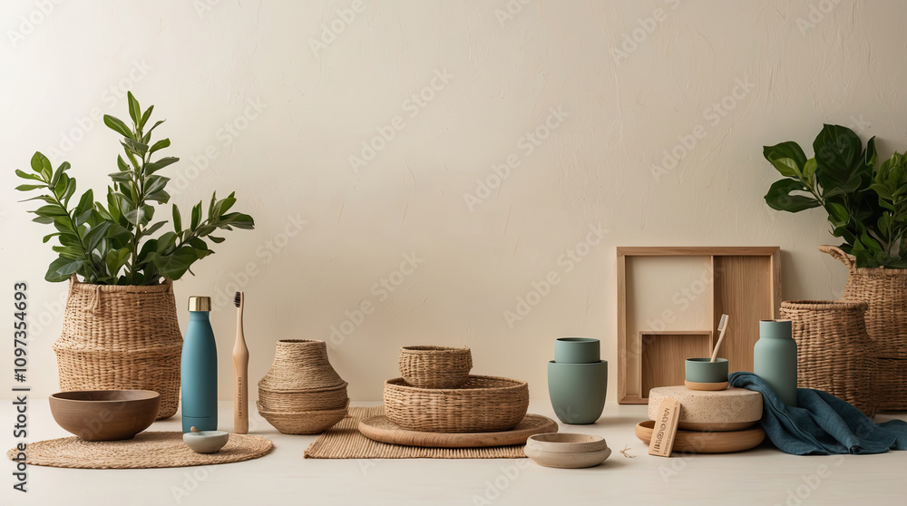 Organized background featuring a group of home decoration utility Organized background featuring a group of home decoration utility