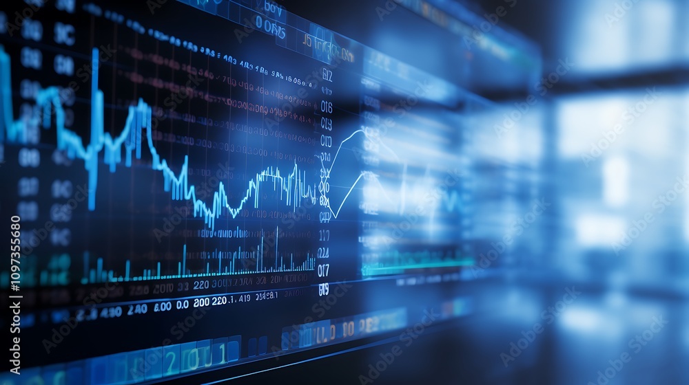 Financial Data Display Shows Stock Market Trends Financial Data Display Shows Stock Market Trends