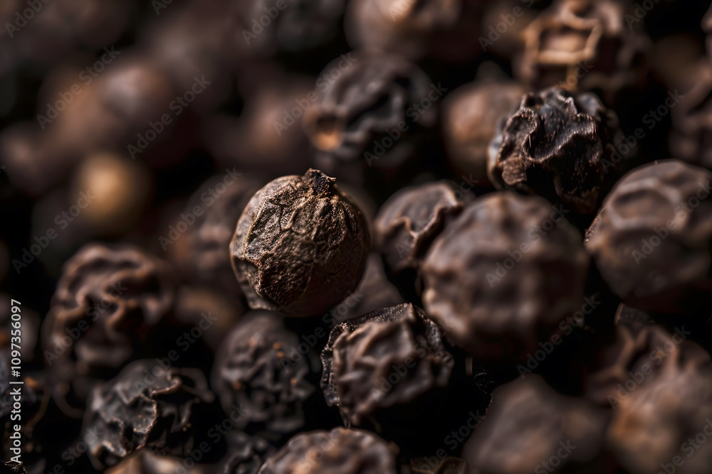 Close-up Photography of Black Peppercorns, Textured Spice Detail, Bold and Aromatic Culinary Ingredients for Food Blogs, Recipes, Spice Packaging, E-commerce, Cookbooks, Ads, Social Media Close-up Photography of Black Peppercorns, Textured Spice Detail, Bold and Aromatic Culinary Ingredients for Food Blogs, Recipes, Spice Packaging, E-commerce, Cookbooks, Ads, Social Media