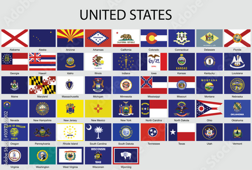 United States all countries flags vector illustration