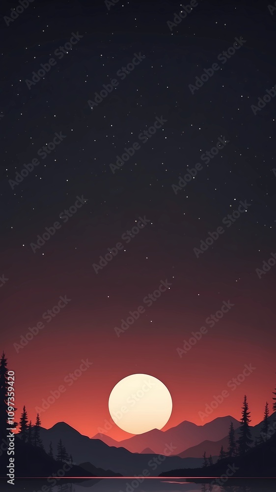 4K Night Landscape Wallpaper, Android IOS Background, Mobile Phone Night Wallpaper 4K Night Landscape Wallpaper, Android IOS Background, Mobile Phone Night Wallpaper