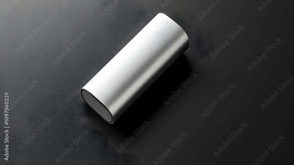White cylindrical package mockup on dark background. White cylindrical package mockup on dark background.