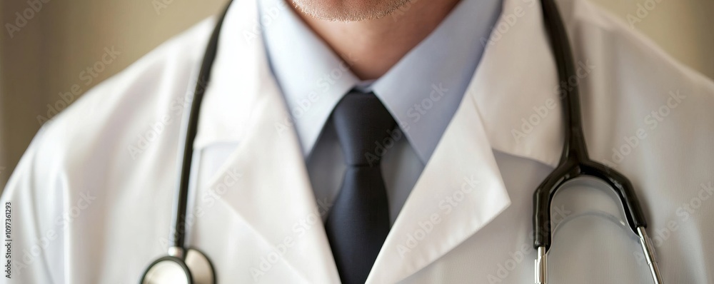 Close-up of a professional doctor with Close-up of a professional doctor with