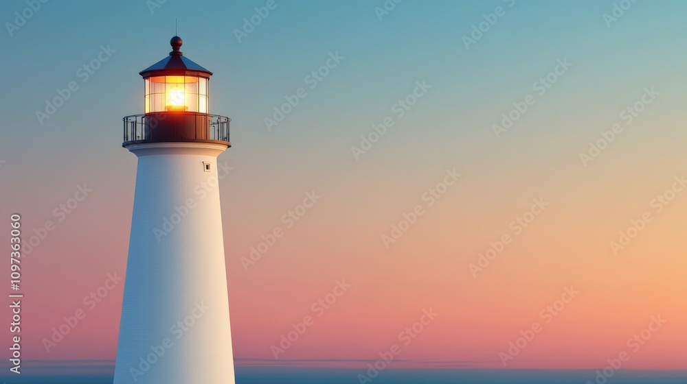 Lighthouse at Sunset: A solitary lighthouse stands tall against a vibrant sunset, its beacon of hope shining brightly as the sky blazes with warm hues. This image evokes a sense of guidance. Lighthouse at Sunset: A solitary lighthouse stands tall against a vibrant sunset, its beacon of hope shining brightly as the sky blazes with warm hues. This image evokes a sense of guidance.
