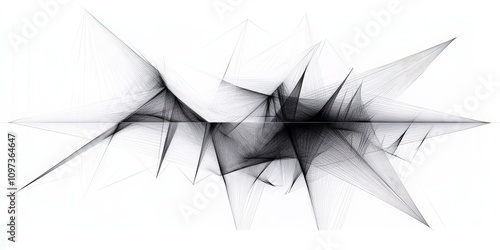 Abstract Geometric Linescape - Black and White photo