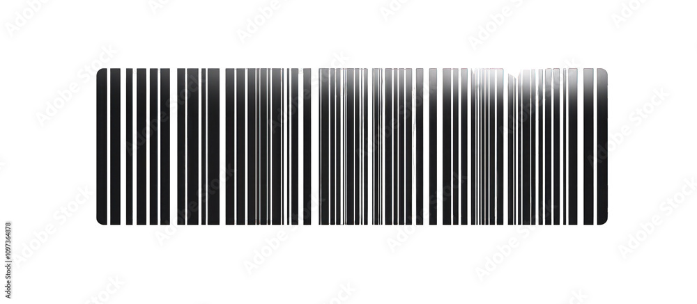 Clear viewing of a digitally isolated barcode icon on a white background. Clear viewing of a digitally isolated barcode icon on a white background.