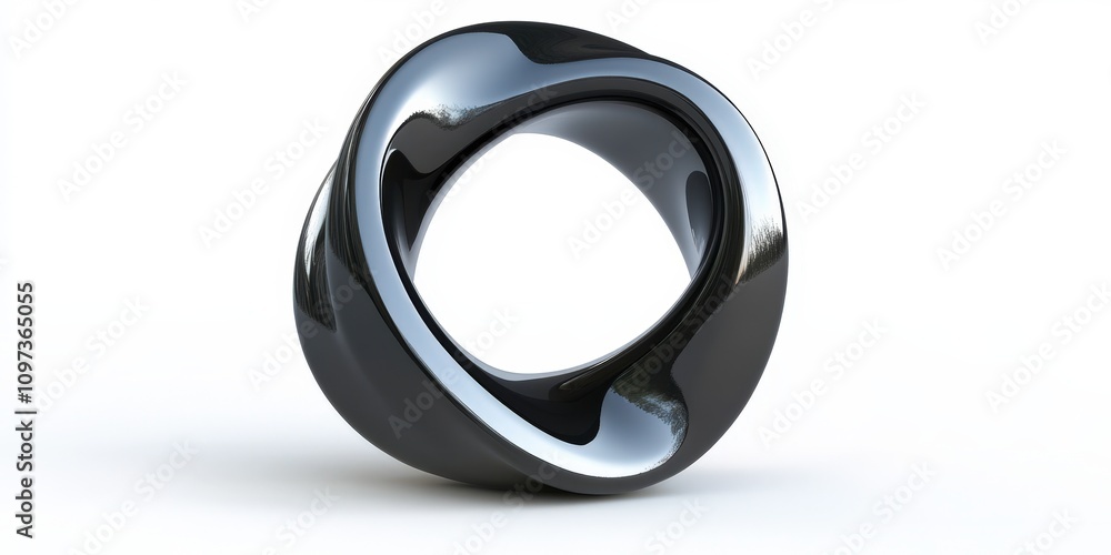 Abstract Black Chrome Ring Design Element Abstract Black Chrome Ring Design Element