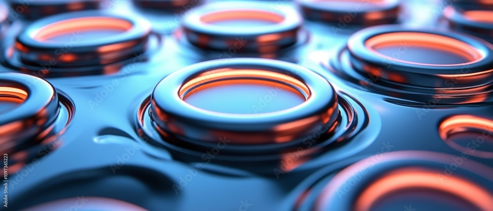 High resolution macro view of reflective water ripples with blue metallic tones creating a mesmerizing abstract pattern with a liquid inspired futuristic aesthetic High resolution macro view of reflective water ripples with blue metallic tones creating a mesmerizing abstract pattern with a liquid inspired futuristic aesthetic