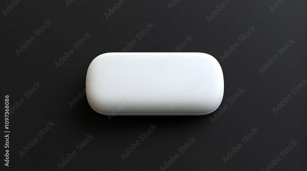 White oblong object on black background. White oblong object on black background.