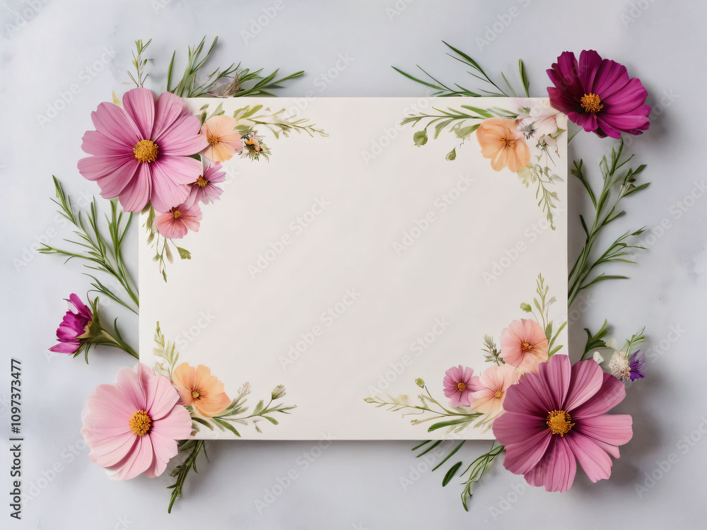 Elegant wedding invitation with soft watercolor flowers. Elegant wedding invitation with soft watercolor flowers.