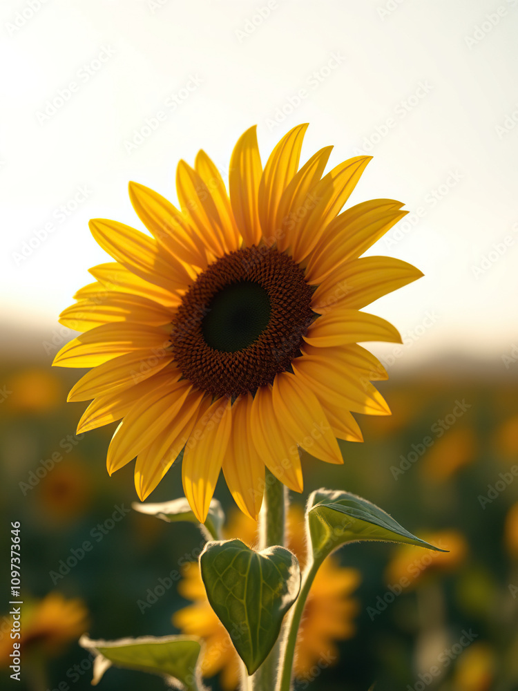 Obraz premium Close-up shot of a vibrant yellow sunflower in full bloom, garden, petals, vibrant, nature