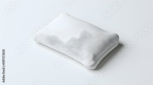 White rectangular pillow isolated on white background.