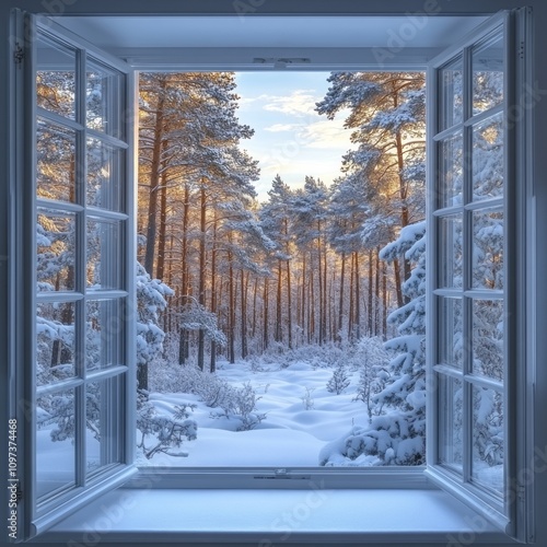 Winter Sunset View Through ...